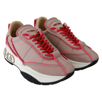 Jimmy Choo Ballet Pink and Red Raine Sneakers