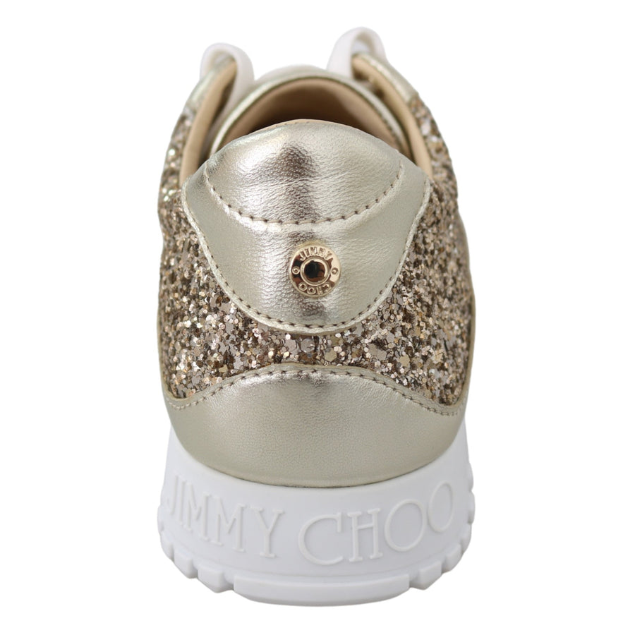 Jimmy Choo Gold Leather Antique Monza Sneakers