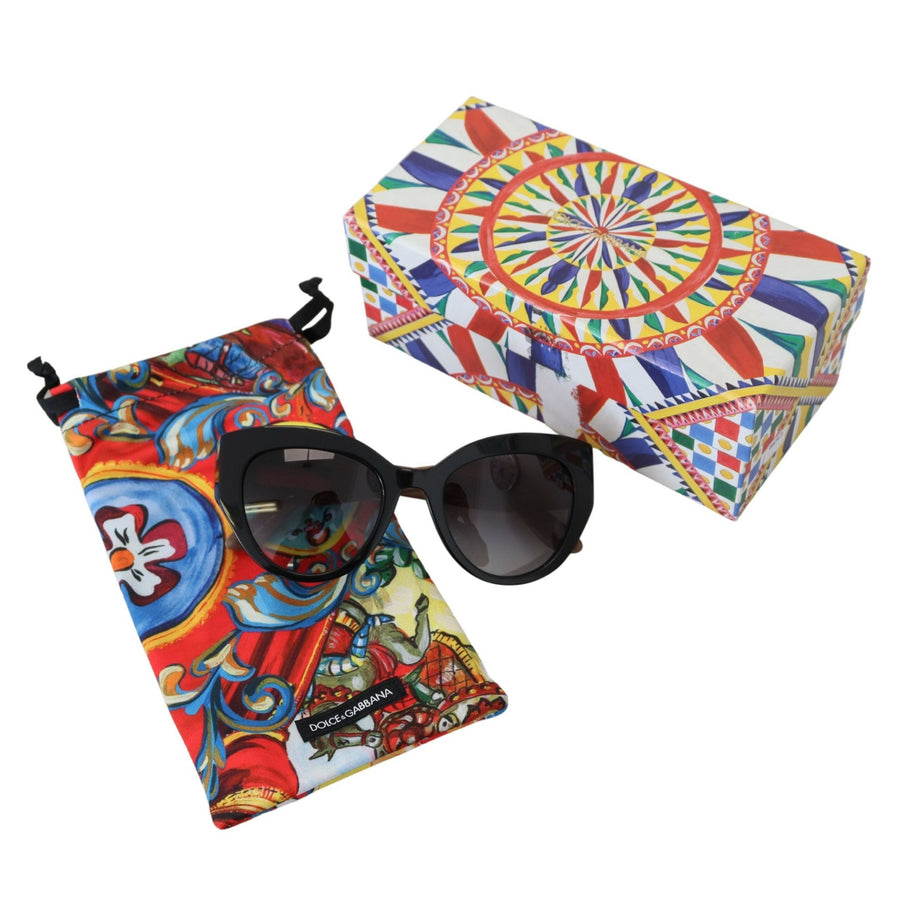 Dolce & Gabbana Black DG4278F Acetate Frame Carretto Cat Eye Sunglasses