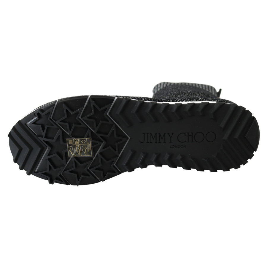 Jimmy Choo Black Silver Lurex Mix Norway Sneakers