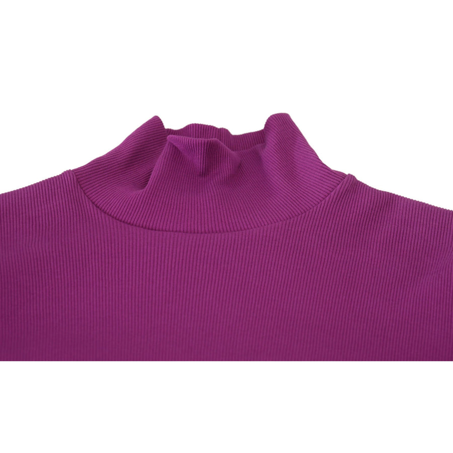 Dolce & Gabbana Purple Turtle Neck Cropped Pullover Sweater