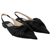 Jimmy Choo Black Leather Annabell Flat Shoes