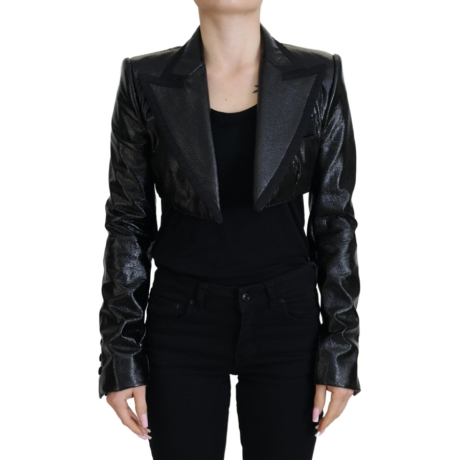 Dolce & Gabbana Elegant Cropped Black Designer Jacket