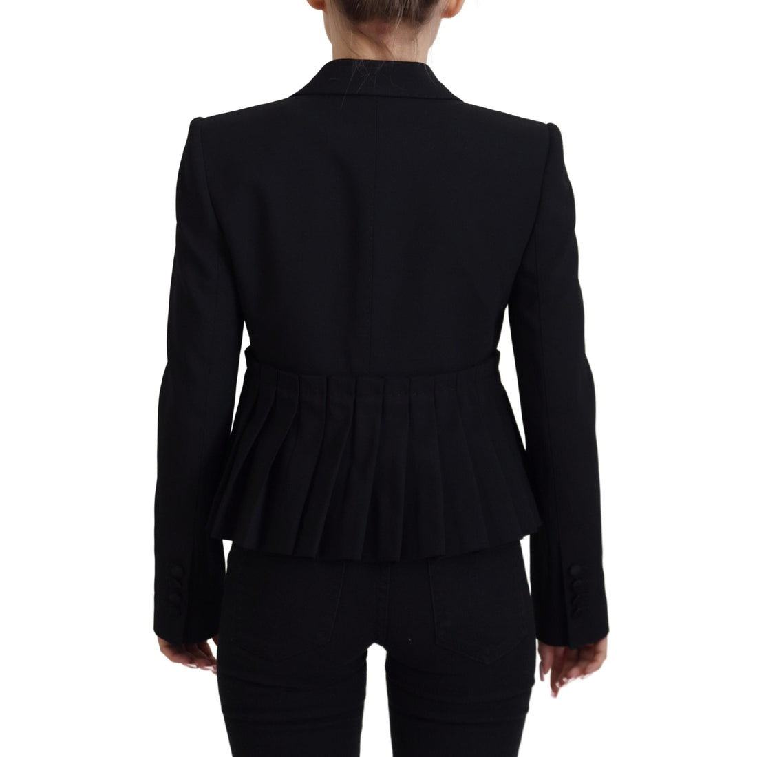 Dolce & Gabbana Elegant Black Stretch Wool Blazer