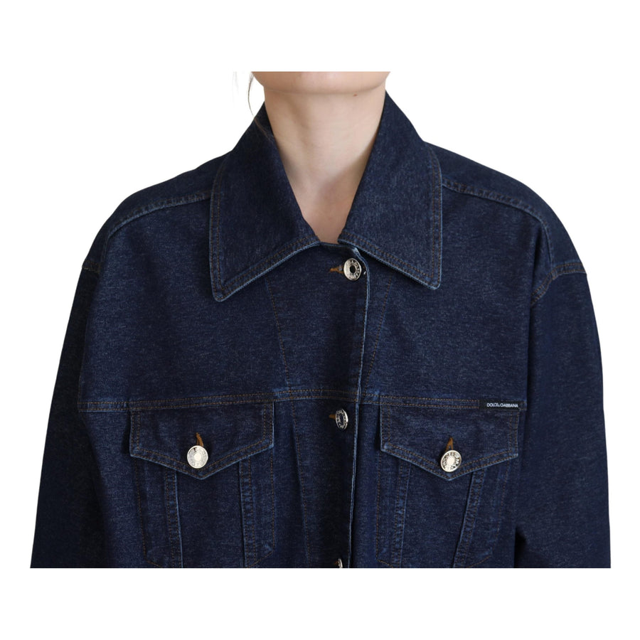 Dolce & Gabbana Elegant Blue Denim Button-Down Jacket