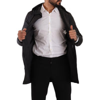 Dolce & Gabbana Black Polyester Hooded Parka Coat Jacket