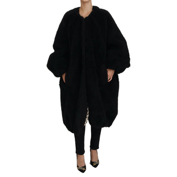 Dolce & Gabbana Elegant Black Cashmere Blend Overcoat Jacket