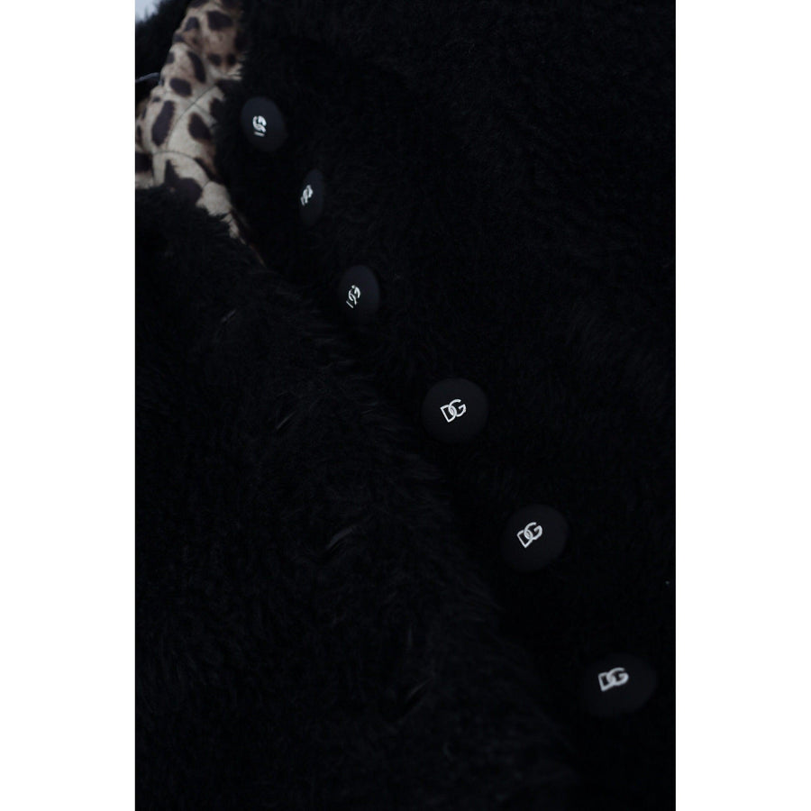 Dolce & Gabbana Elegant Black Cashmere Blend Overcoat Jacket