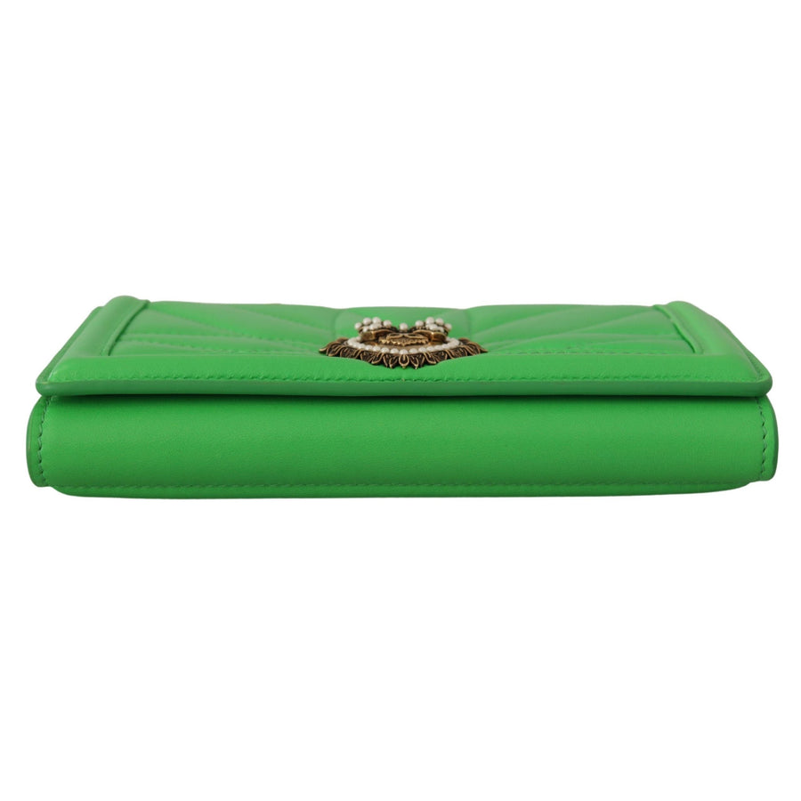 Dolce & Gabbana Elegant Leather iPhone Wallet Case with Chain