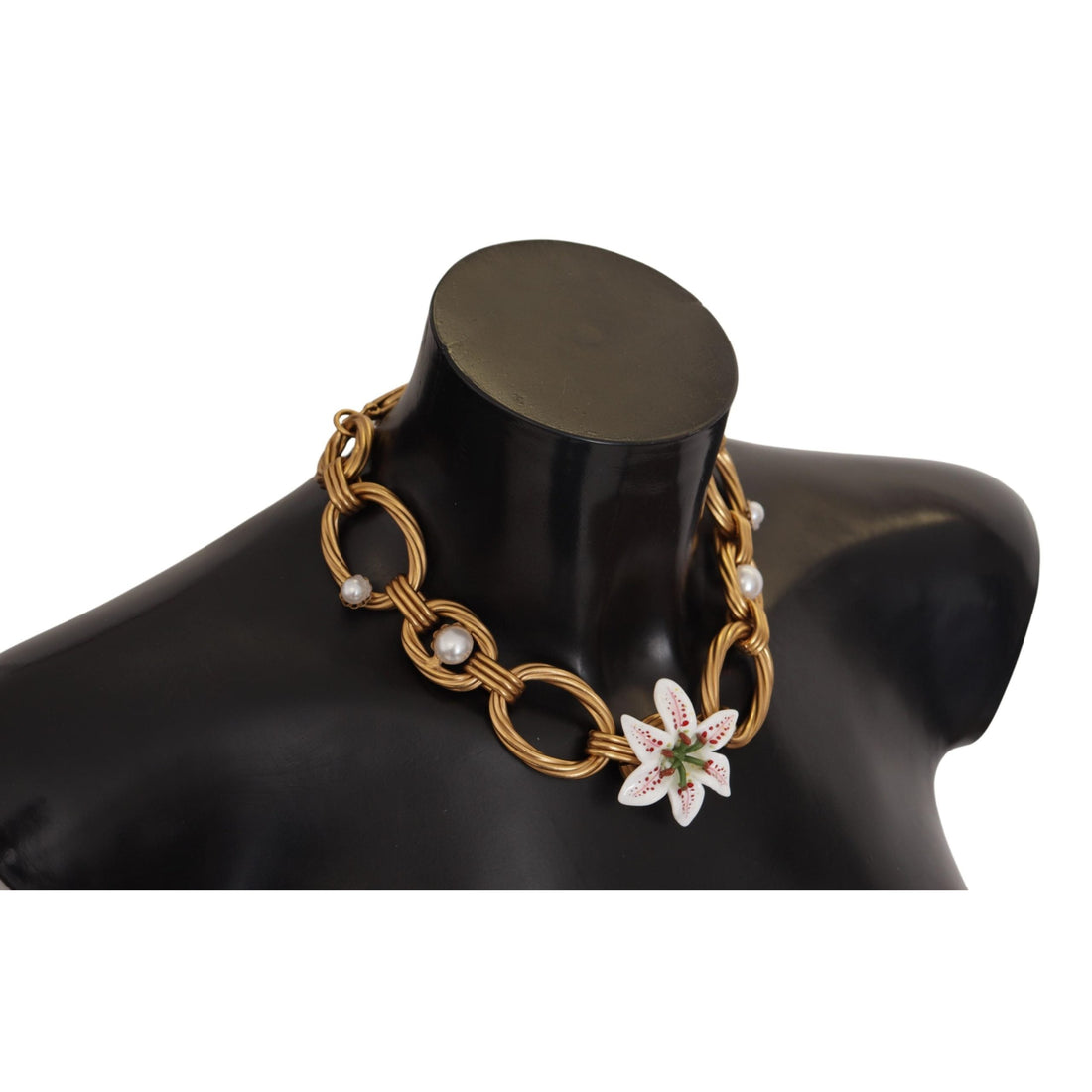 Dolce & Gabbana Elegant Gold Lilly Flower Pendant Necklace