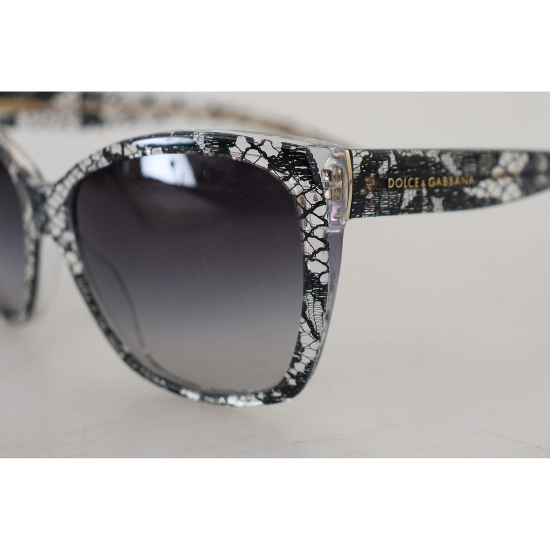 Dolce & Gabbana Chic White Lace Trimmed Sunglasses