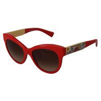 Dolce & Gabbana Elegant Red Mosaico Cat-Eye Sunglasses