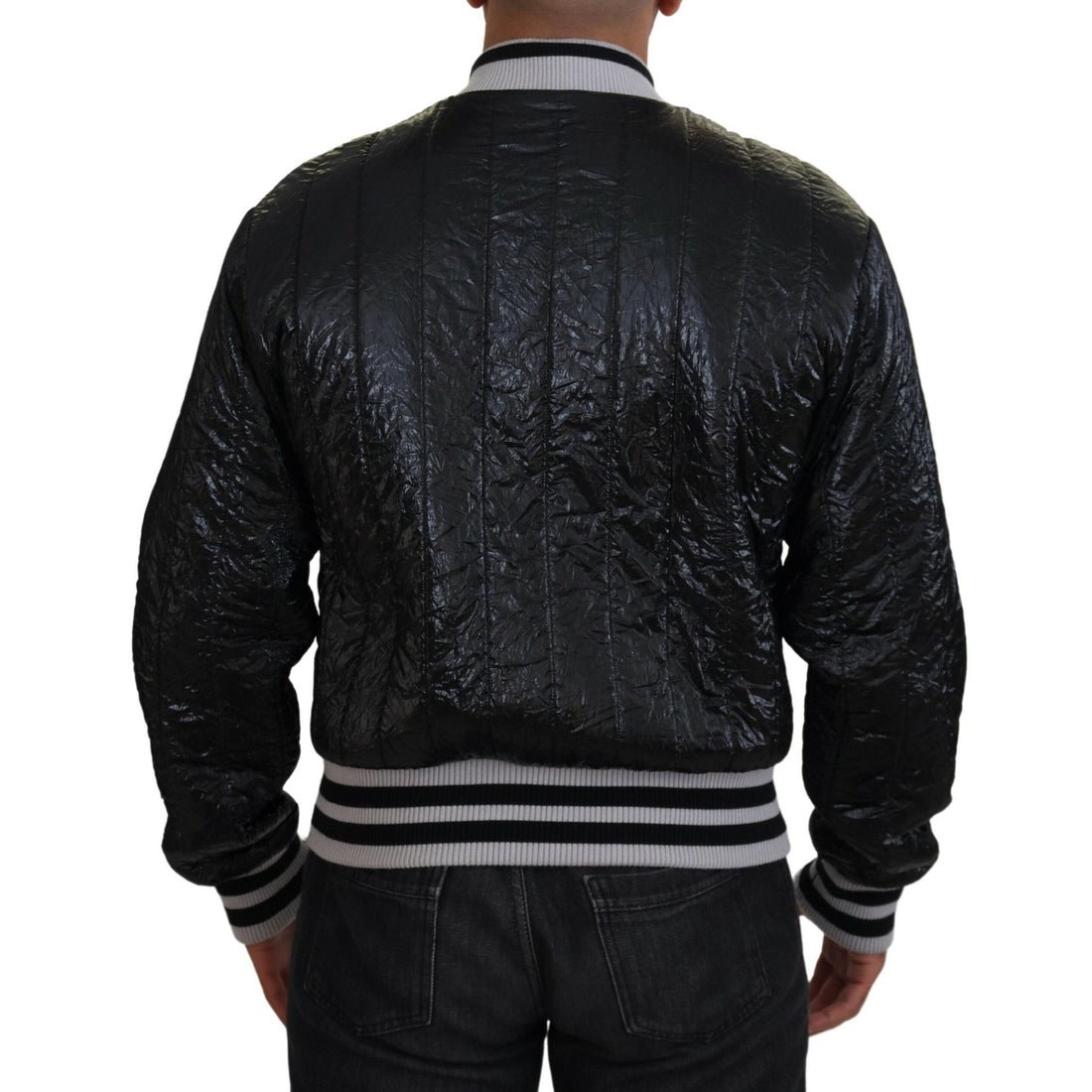 Dolce & Gabbana Sleek Black Bomber Jacket