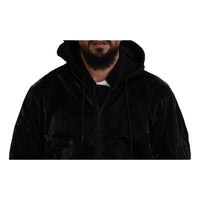 Dolce & Gabbana Elegant Black Bomber Hooded Jacket