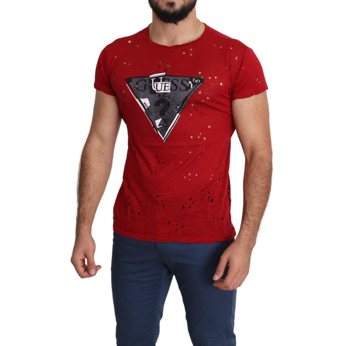 Guess Radiant Red Cotton Tee Perfect For Everyday Style