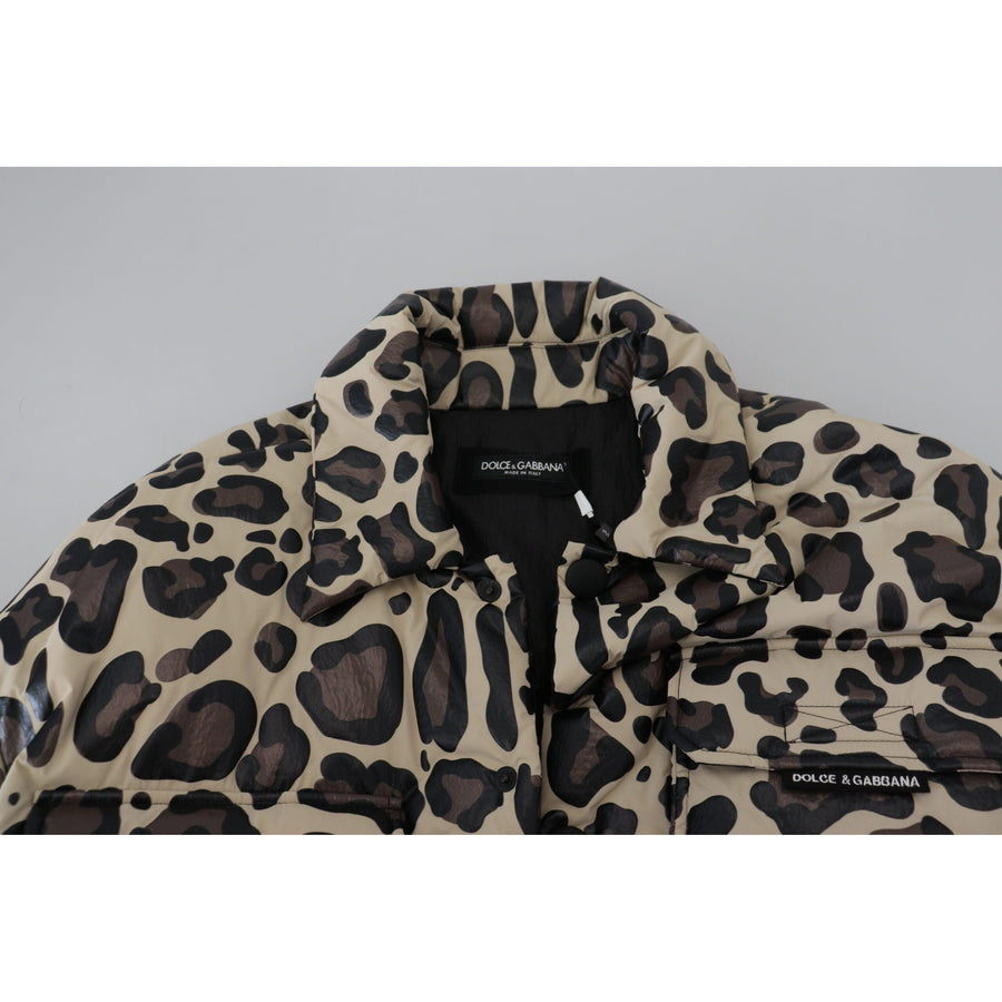 Dolce & Gabbana Multicolor Leopard Print Parka Jacket