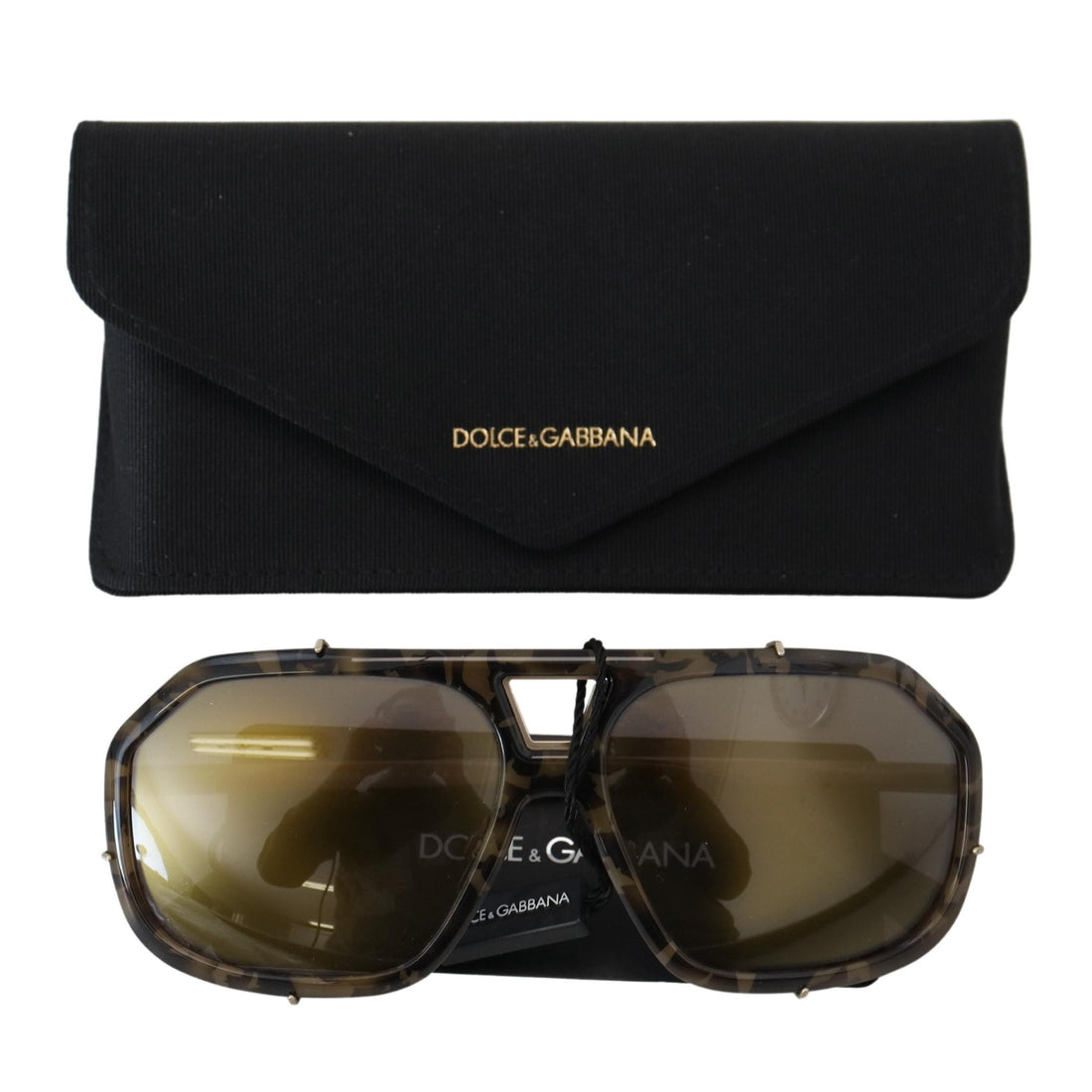 Dolce & Gabbana Chic Aviator Mirrored Brown Sunglasses