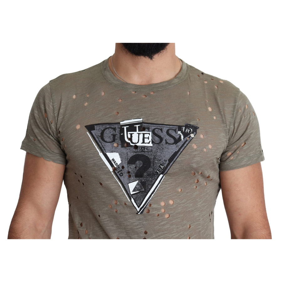 Guess Chic Brown Cotton Stretch T-Shirt