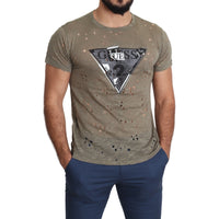 Guess Chic Brown Cotton Stretch T-Shirt