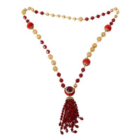 Dolce & Gabbana Elegant Red Crystal Gold-Plated Necklace