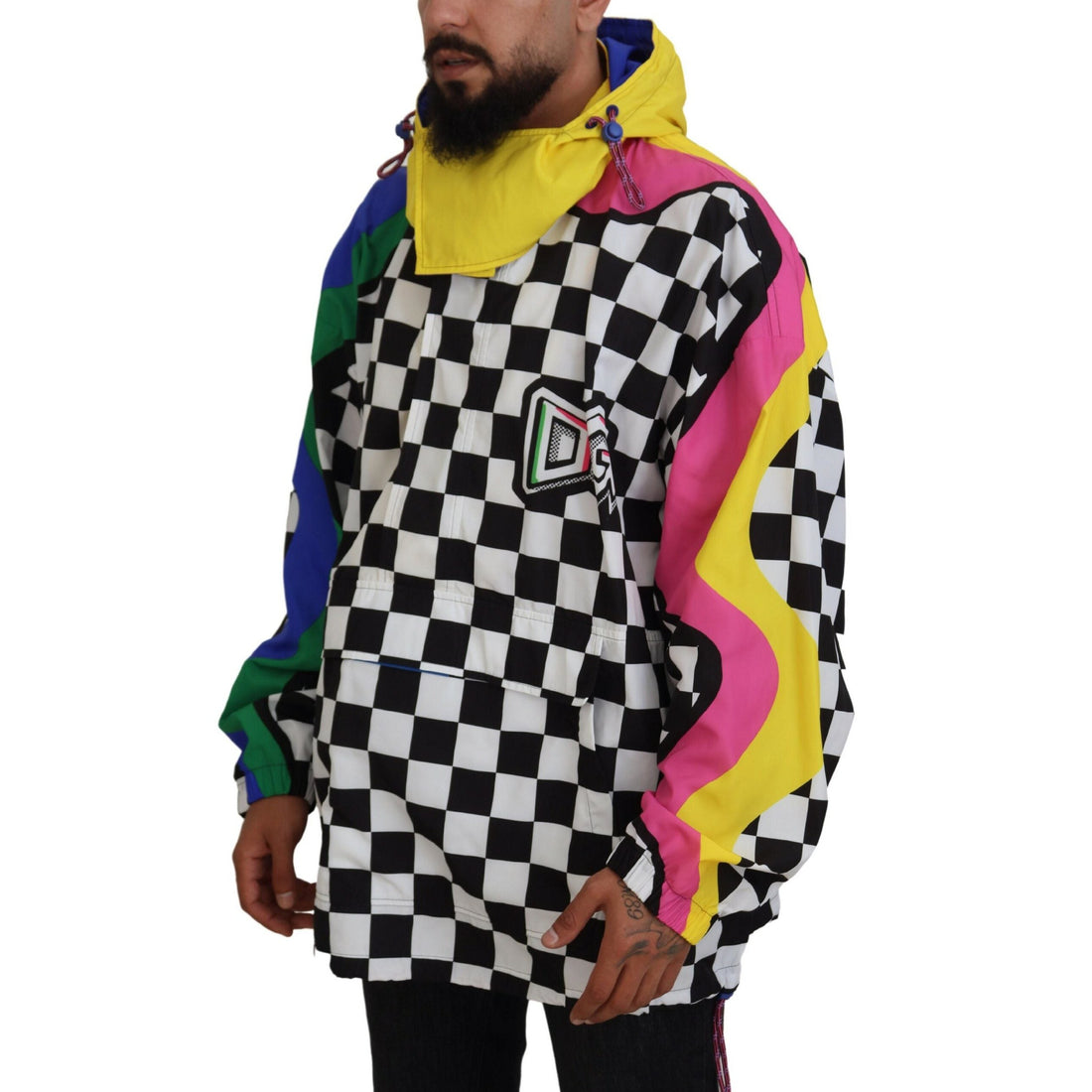 Dolce & Gabbana Multicolor Velcro Hooded Jacket