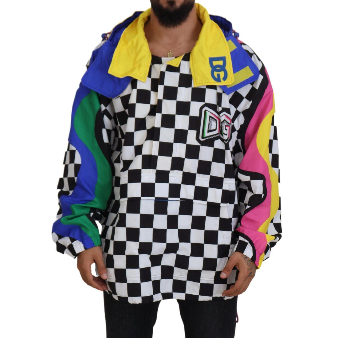 Dolce & Gabbana Multicolor Velcro Hooded Jacket