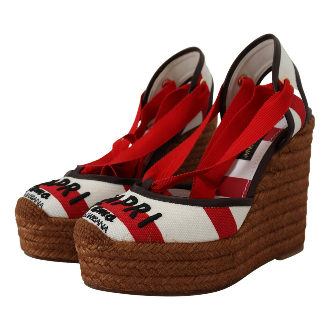 Dolce & Gabbana Multicolor Lace-Up Wedge Sandals