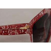 Dolce & Gabbana Elegant Lace-Infused Red Sunglasses