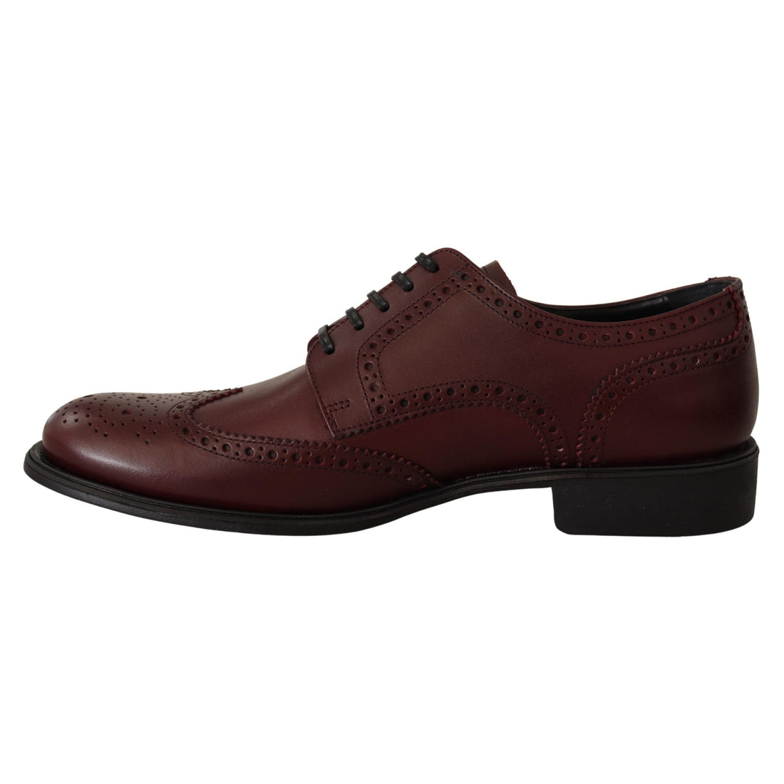 Dolce & Gabbana Bordeaux Leather Oxford Wingtip Formal Shoes