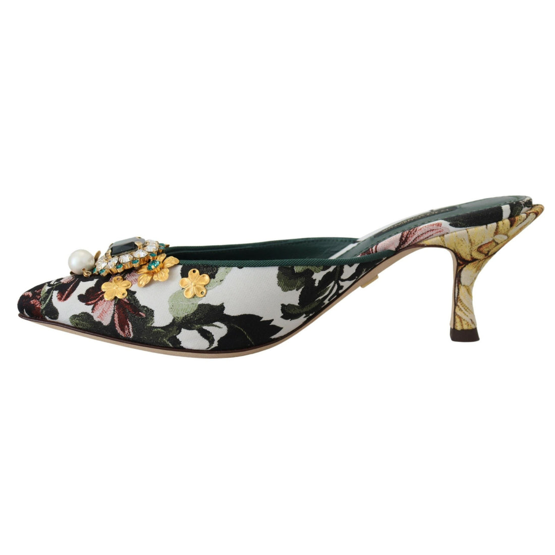 Dolce & Gabbana Multicolor Crystal Embellishment Slip On Sandals