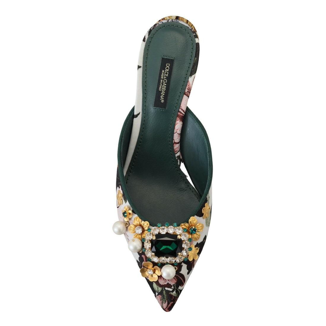 Dolce & Gabbana Multicolor Crystal Embellishment Slip On Sandals