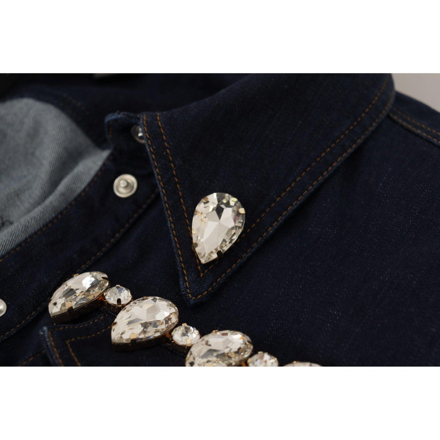Dolce & Gabbana Elegant Crystal-Embellished Denim Jacket