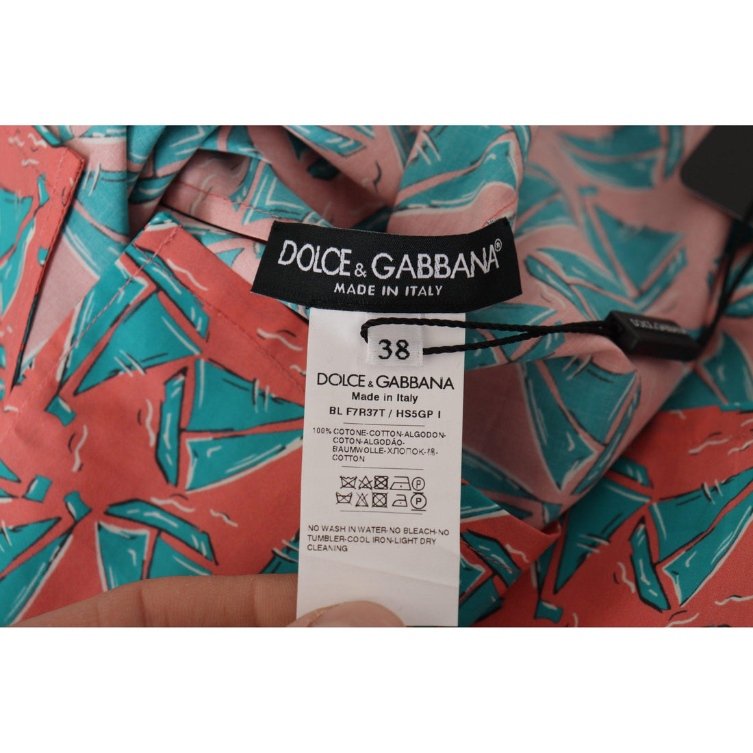 Dolce & Gabbana Chic Pink Sailboat Print Cotton Top