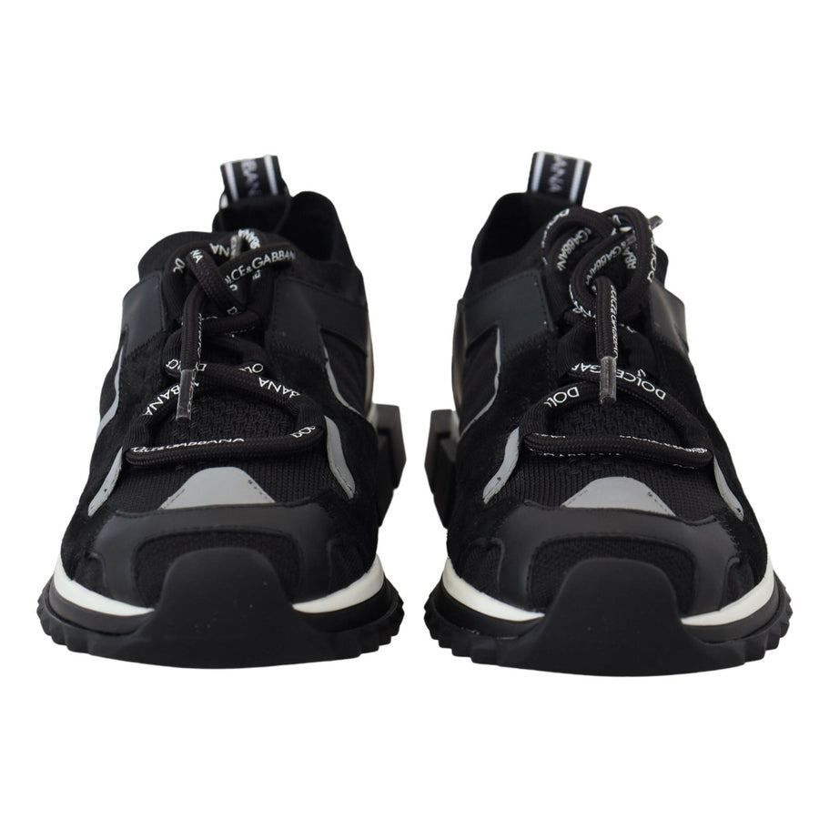 Dolce & Gabbana Black Mesh Sorrento Trekking Sneakers Shoes