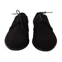 Dolce & Gabbana Black Leather Mens Formal Dress Derby Shoes