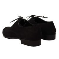 Dolce & Gabbana Black Leather Mens Formal Dress Derby Shoes