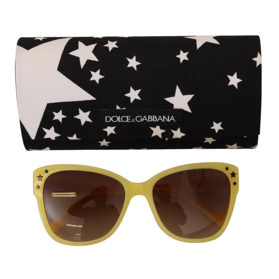 Dolce & Gabbana Chic Yellow Acetate Gradient Sunglasses