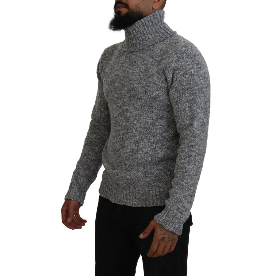 Dolce & Gabbana Elegant Gray Wool-Blend Turtleneck Sweater