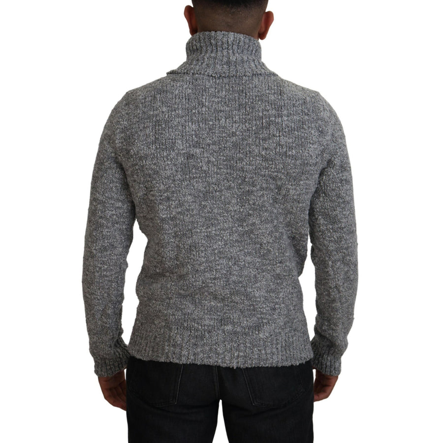 Dolce & Gabbana Elegant Gray Wool-Blend Turtleneck Sweater