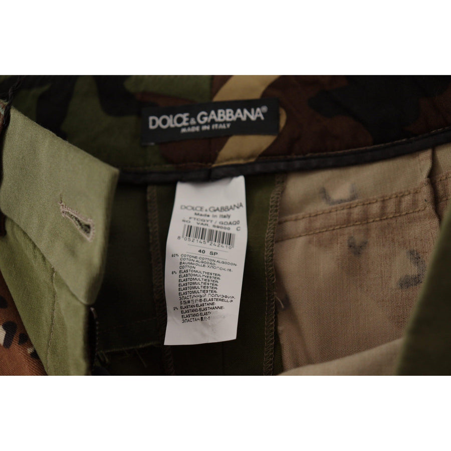 Dolce & Gabbana Army Green High-Waist Hot Pants