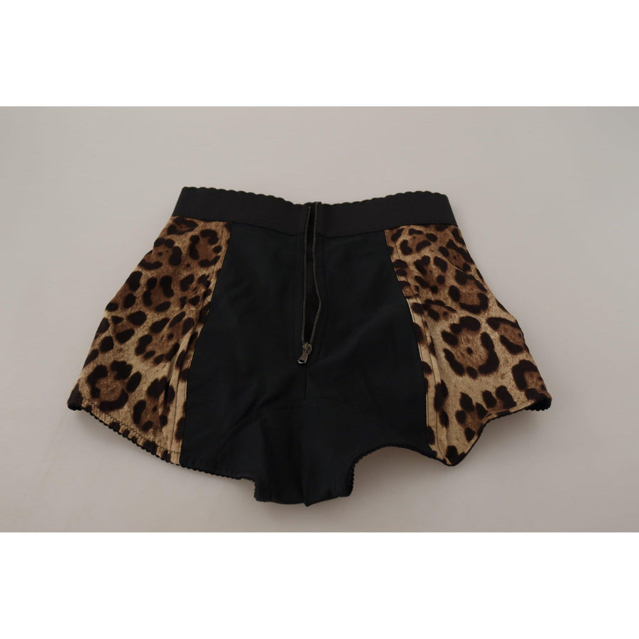 Dolce & Gabbana Brown Leopard Silk Stretch Hot Pants Shorts