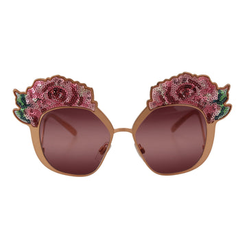 Dolce & Gabbana Chic Rose Sequin Embroidered Sunglasses