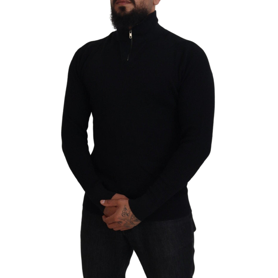Dolce & Gabbana Elegant Silk Blend Black Pullover Sweater