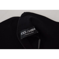 Dolce & Gabbana Black Half Zip Turtleneck Pullover Sweater