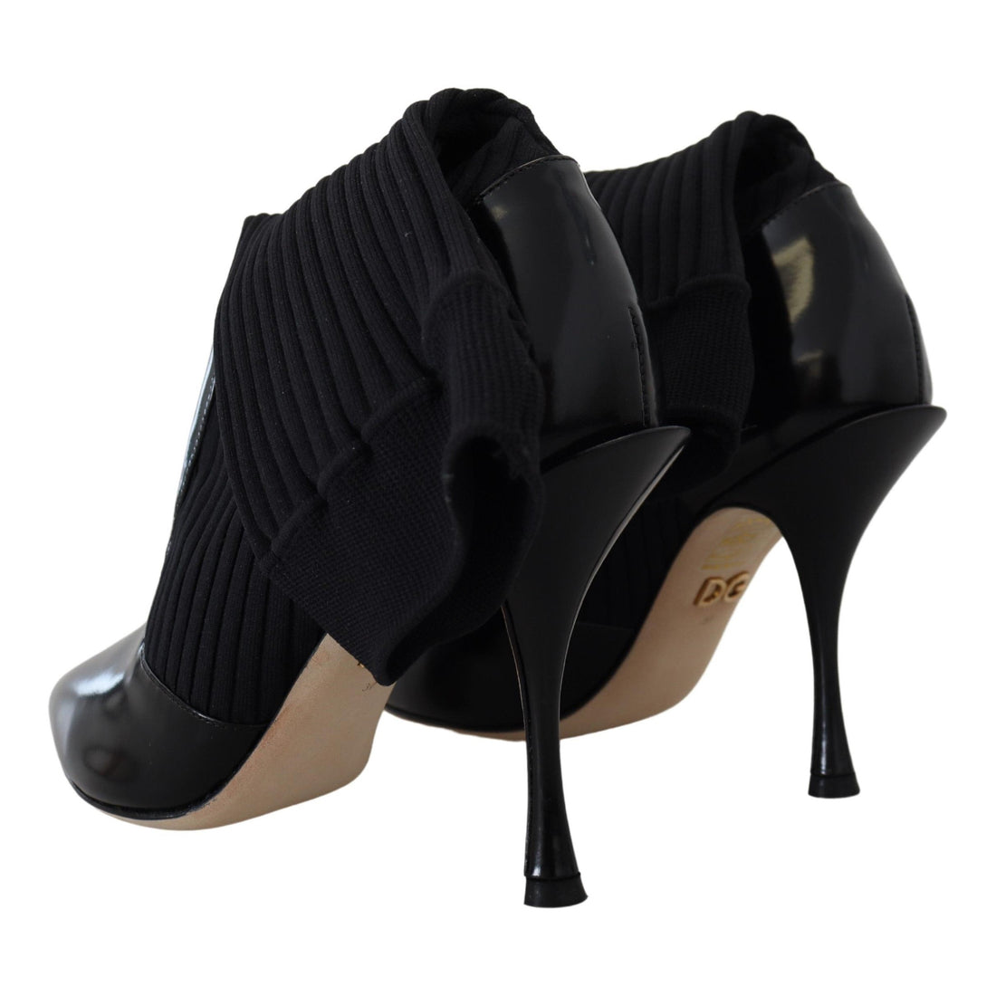 Dolce & Gabbana Black Socks Stiletto Heels Booties Shoes