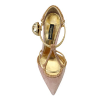 Dolce & Gabbana Pink Crystal T-strap Heels Pumps Shoes
