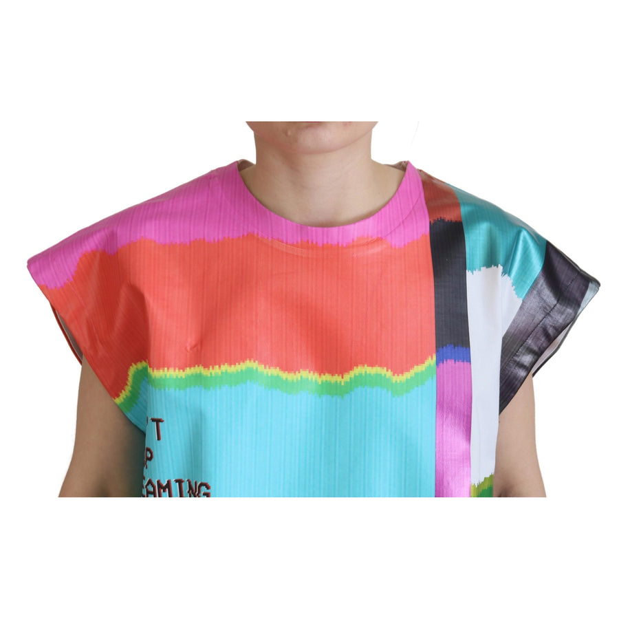 Dolce & Gabbana Multicolor TV Print Blouse Cotton  T-shirt