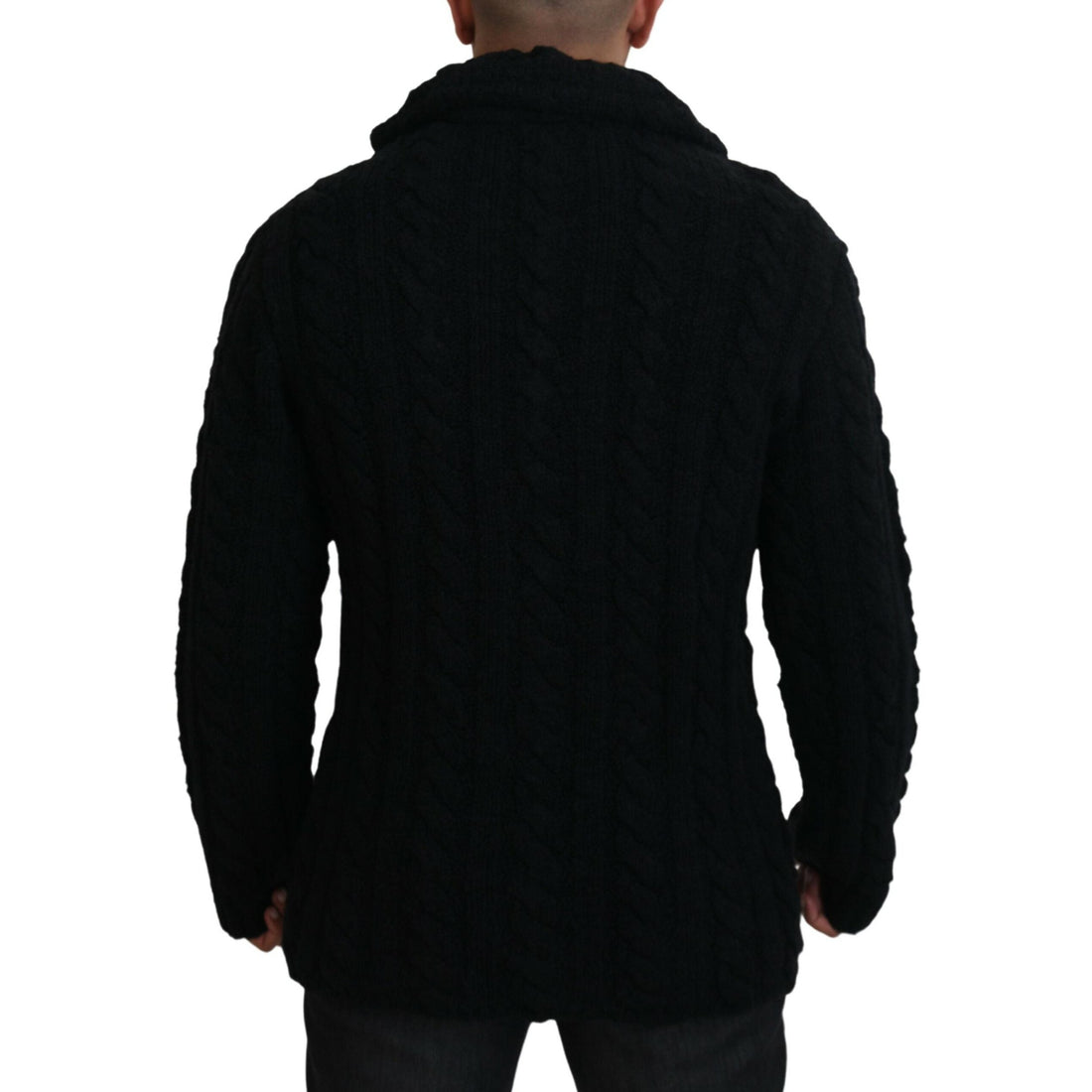 Dolce & Gabbana Elegant Black Wool-Cashmere Cardigan Sweater