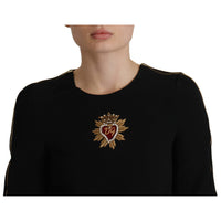 Dolce & Gabbana Elegant Beaded Logo Zip Sleeve Blouse