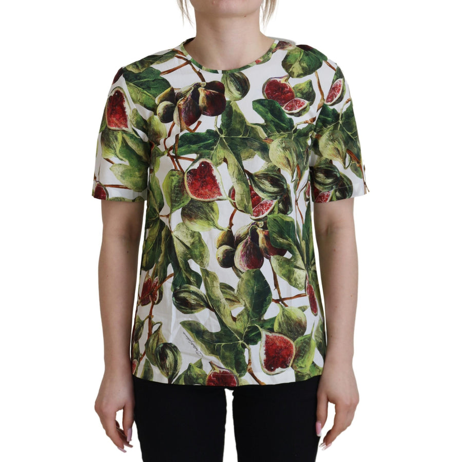 Dolce & Gabbana Crew-neck Cotton Top Blouse Fruit T-shirt